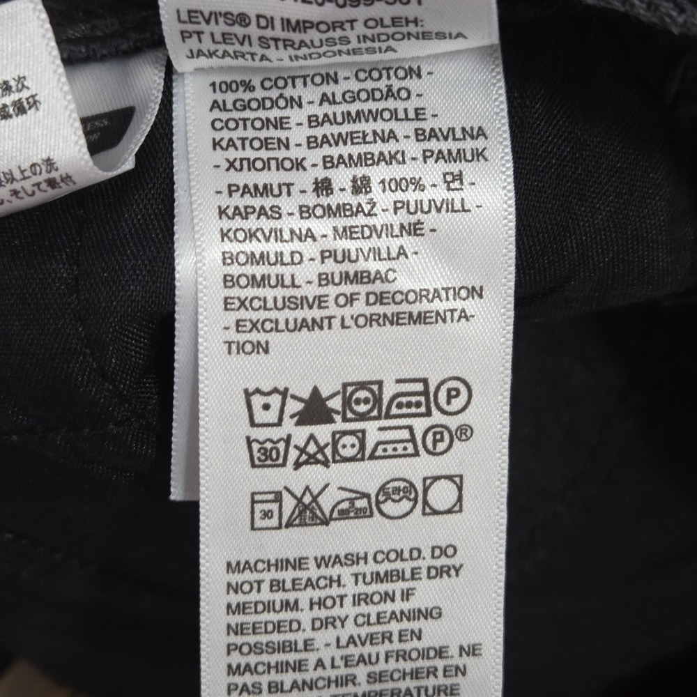 Levi's 94 Baggy Jeans Women's 28x31 Black Wide Leg High Rise 100% Cotton NWT - Picture 13 of 13